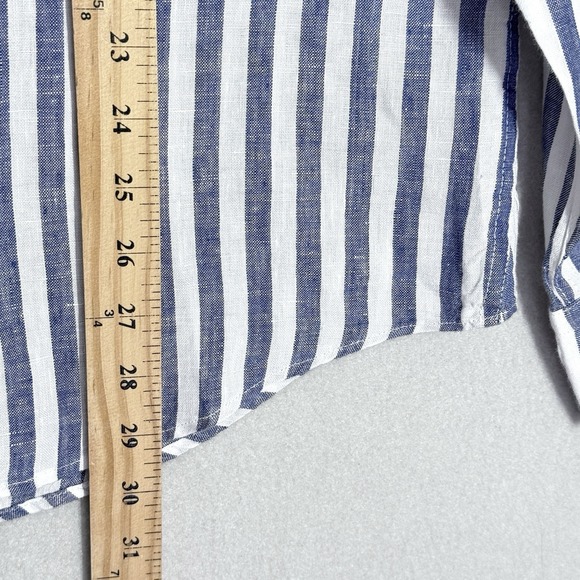 Todd Snyder Baird McNutt Shirt Mens Large Irish Linen Button Up Striped Coastal - Picture 10 of 10